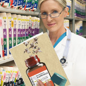 Carte Belle bouteille d'ordonnance pour chats Anniversai