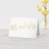 Carte Belle calligraphie or "Mr and Mrs." (Fleur jaune)