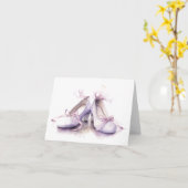 Carte Belle Chaussures de danse BLANC (Fleur jaune)