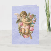 Carte Belle Cherub Vintage / Ange aux fleurs (Devant)