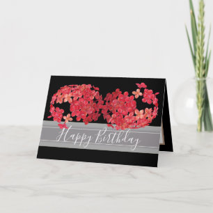 Carte Belle Chic Floral Bouquet Fleurs rouges Anniversai