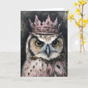 Carte Belle Chouette dans une couronne en toutes occasio