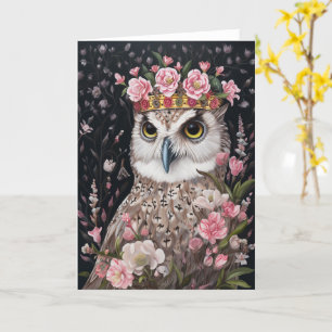 Carte Belle Chouette dans une couronne toutes les occasi