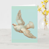 Carte belle colombe blanche (Fleur jaune)