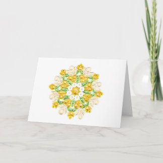 Carte Belle conception de fleurs blanches et jaunes