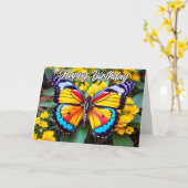 Carte Belle conception papillon de repos (Fleur jaune)