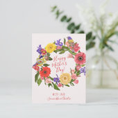 Carte Belle couronne florale brillante Bonne fête des mè (Debout devant)