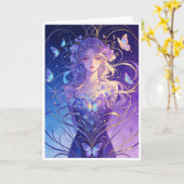 Carte Belle dame papillon (Fleur jaune)