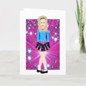 Carte Belle Danseur Irlandais Blond, Rose, Bleu Annivers (Dos)