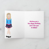 Carte Belle Danseur Irlandais Blond, Rose, Bleu Annivers (Intérieur)