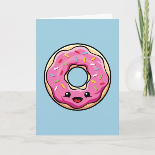 Carte Belle Donut rose Kawaii (Devant)