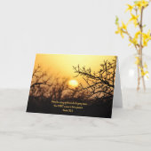 Carte Belle Écriture Soleil Doré Psaume 113:3 (Fleur jaune)