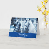 Carte Belle équipe Cheval Hiver Photo Merci (Fleur jaune)