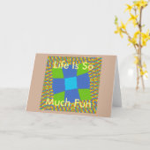 Carte Belle Extraordinaire Vert Bleu Cyan Art Design d'i (Fleur jaune)