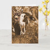 Carte Belle faune Animaux vierges (Fleur jaune)