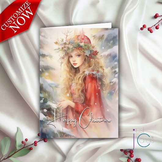 Carte Belle fée de Noël magique