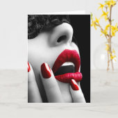 Carte Belle femme avec le masque noir de dentelle (Fleur jaune)