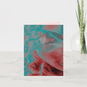 Carte Belle femme & cœur bleu rose rouge Saint-Valentin