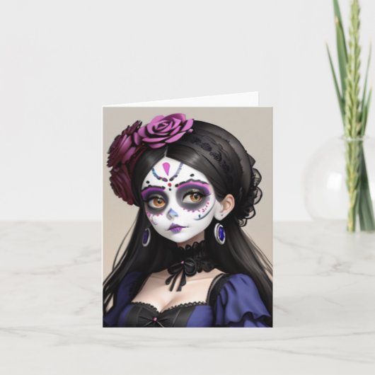 Carte Belle femme - el Día de los Muertos (Devant)