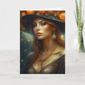 Carte Belle femme en Casquette Ethereal Ai Art (Devant)