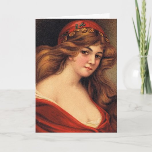 Carte Belle femme Vintage, fête des mères (Devant)