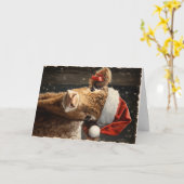 Carte Belle ferme Animaux voeux de Noël (Fleur jaune)