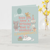 Carte Belle fête chats anniversaire Purr fection (Fleur jaune)