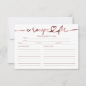 Carte Belle Fête des mariées de calligraphie Recette Car (Devant)