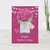 Carte Belle Fête des Mères Florale Rose (Devant)