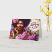 Carte Belle Fête des Mères Lilacs violet Floral (Fleur jaune)