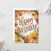 Carte Belle Feuille d'érable automne automne heureux ann (Devant/Arrière en situation)