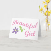 Carte Belle fille (Fleur jaune)