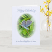 Carte Belle-fille Anniversaire Bleu Papillon (Fleur jaune)