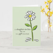 Carte Belle-fille Anniversaire, Fête verte religieuse (Fleur jaune)