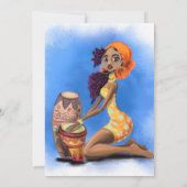 Carte Belle Fille de batteur africaine - Joyeux annivers (Dos)