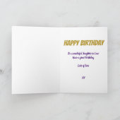 Carte Belle-fille Moderne Violet Or Joyeux Anniversaire (Intérieur)