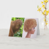 Carte Belle fille Orangutan Hairdo (Fleur jaune)