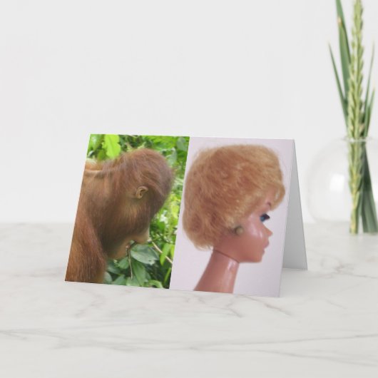 Carte Belle fille Orangutan Hairdo (Devant)