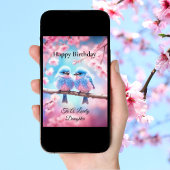 Carte Belle fille Pastel Fluffy Bluebirds Anniversaire