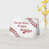 Carte Belle-Fils Anniversaire Large Grunge Baseball (Fleur jaune)