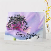 Carte Belle Fleur d'Anniversaire Gros plan Pastel (Fleur jaune)