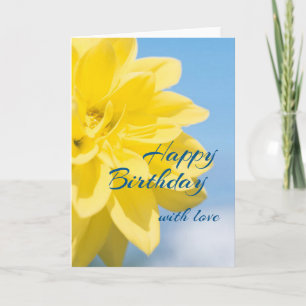 Carte Belle Fleur Jaune Anniversaire