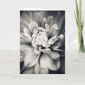 Carte Belle Fleur Noir et Blanc Pensant à Vous (Dos)