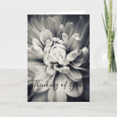 Carte Belle Fleur Noir et Blanc Pensant à Vous (Devant)