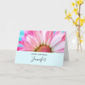 Carte Belle Fleur rose Gros plan Photo Anniversaire (Fleur jaune)
