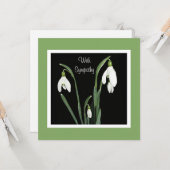 Carte Belle fleurs blanches fleurie fine art sympathie (Devant/Arrière en situation)