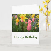 Carte belle fleurs rose printemps tulip rose anniversair (Fleur jaune)