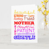 Carte Belle, forte, amie, mère patiente (Fleur jaune)