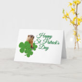 Carte Belle Guinée Cochon Vert Saint Patrick's Day (Fleur jaune)