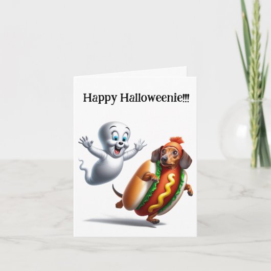 Carte Belle Halloween Dachshund (Devant)